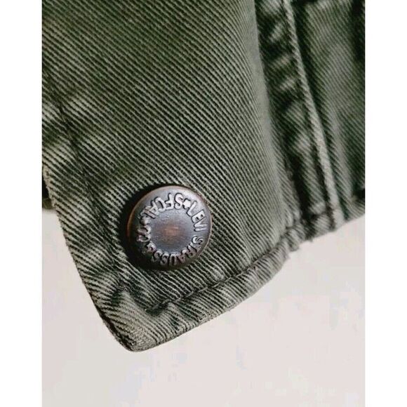 Levi's Military Blanket Lined Jacket Size L Red Buffalo Plaid Liner Olive Green - Picture 5 of 12